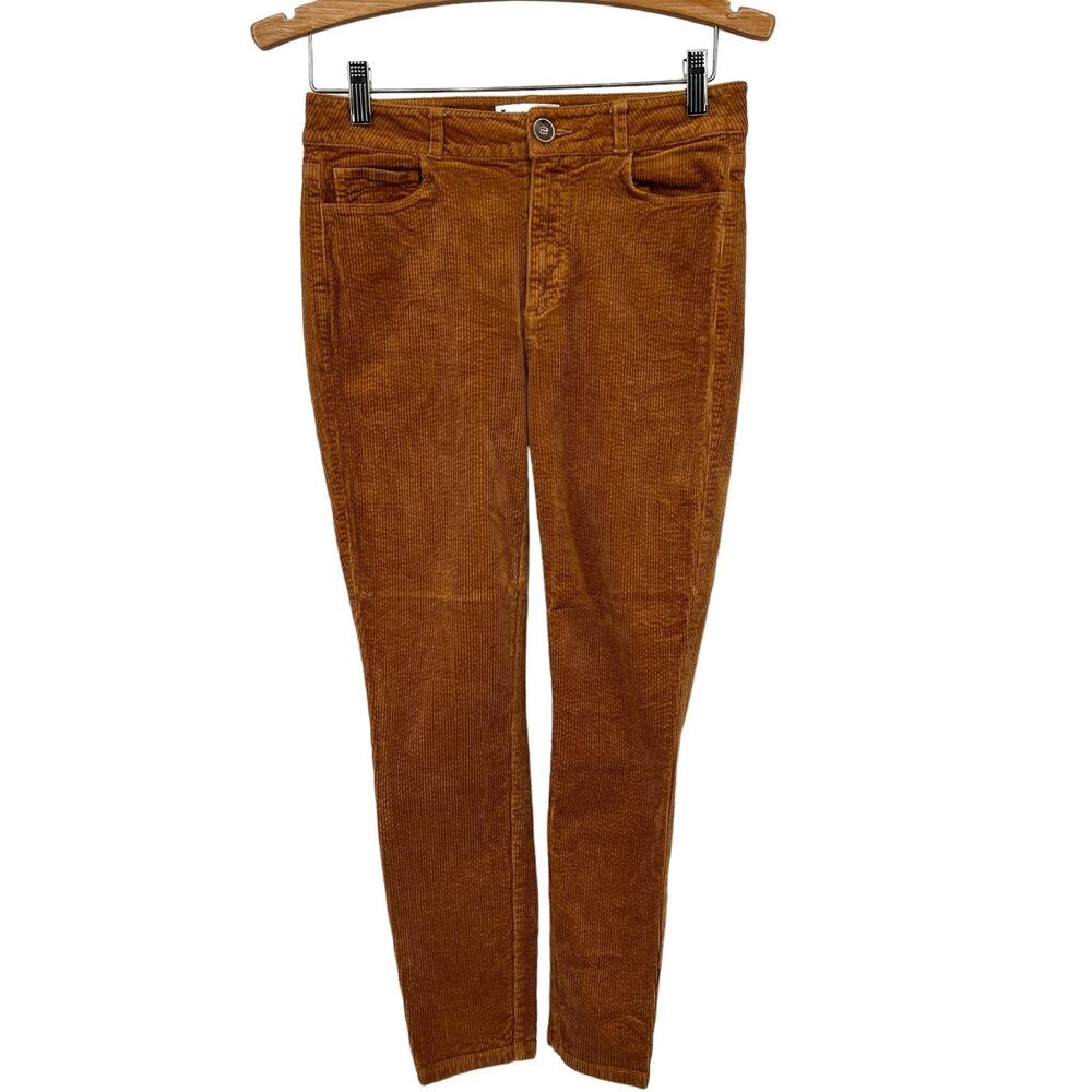PAIGE Hoxton Ankle Corduroy Pants Amber Colored Women's Size 27